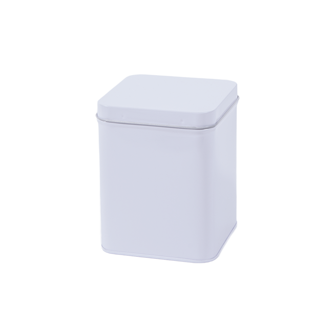 Vierkant blik M wit (200 gram) - 88x88x115 mm