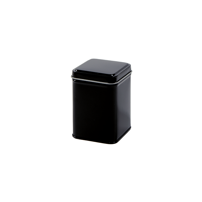 Vierkant blik XS zwart (50 gram) - 60x60x80 mm