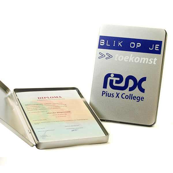 A4 blik scharnier rechtopstaand - met personalisering