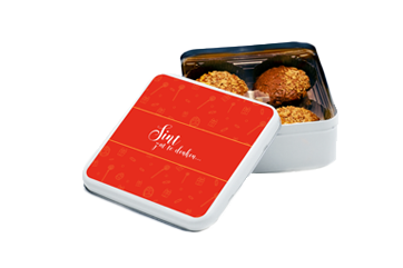 BS1056S Sinterklaas koekblik vierkant zilver of wit