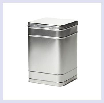 Vierkant blik 2kg met deksel zonder bedrukking