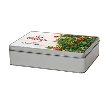 BS1075 Rechthoekig kerst blik bedrukt