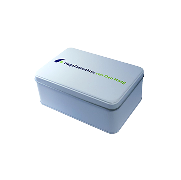 BS1143 Rechthoekig koekblik wit hage ziekenhuis bedrukt