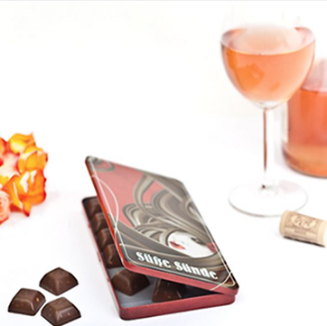 BS2093 Kerst Chocolade blik wit met vetvrije inlay