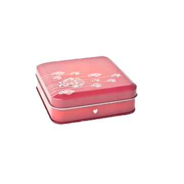 Kerst BS2099 Blik vierkant inclusief onderzetters rood