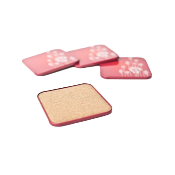 BS2099 Blik vierkant inclusief onderzetters rood