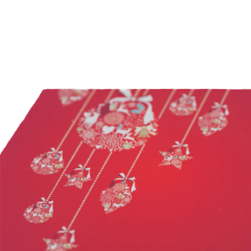 Kerst BS2099 Blik vierkant inclusief onderzetters rood