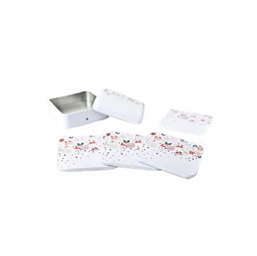 BS2100 Kerst blik vierkant inclusief onderzetters wit