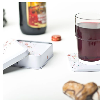 BS2100 Kerst blik vierkant inclusief onderzetters wit