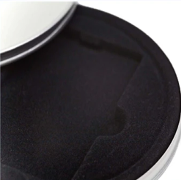 BS2104 Rond voucherblik met inlay van stof