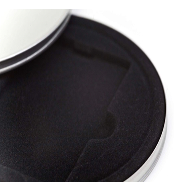 BS2106 Rond voucherblik met zwarte inlay van stof