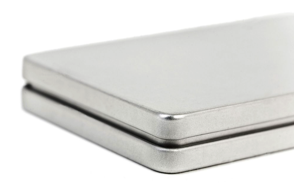 Visitekaarthouder plat met los deksel - zilver (detail)