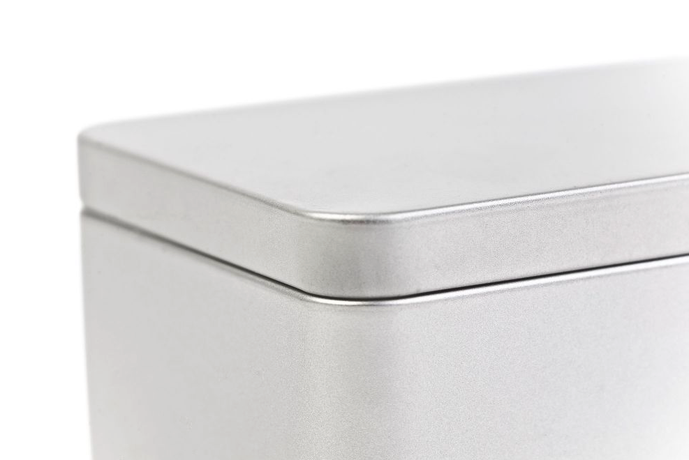 Rechthoekig blik extra klein met luxe deksel - detail