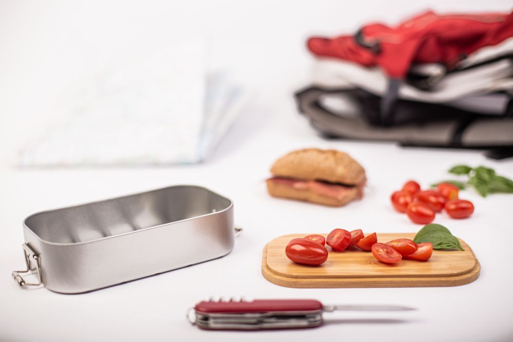 Blikken lunchbox met bamboo