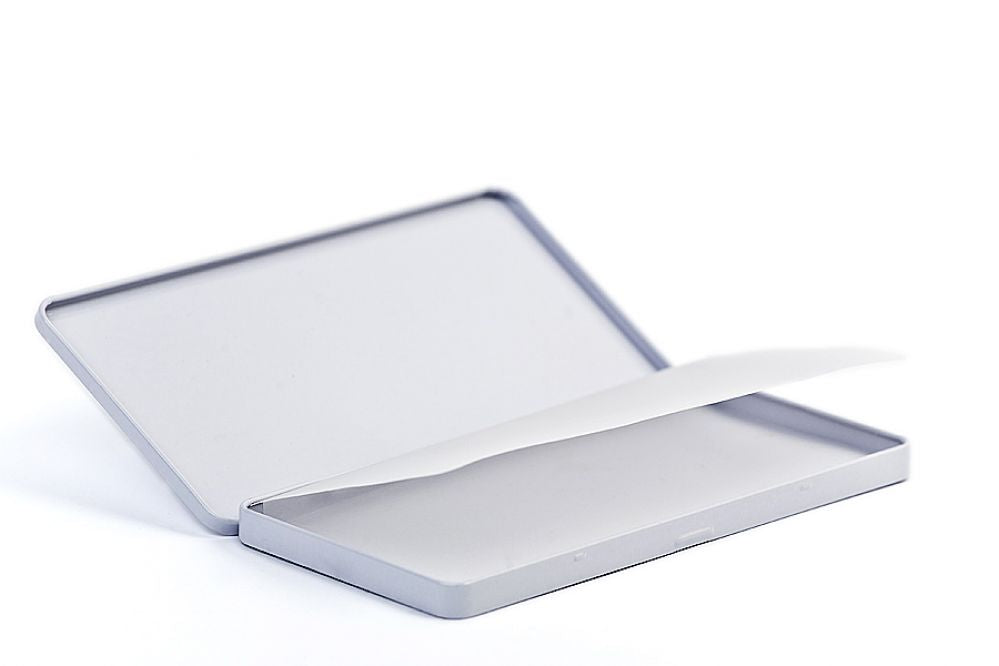 Chocolade blik wit - 190x95x10 mm