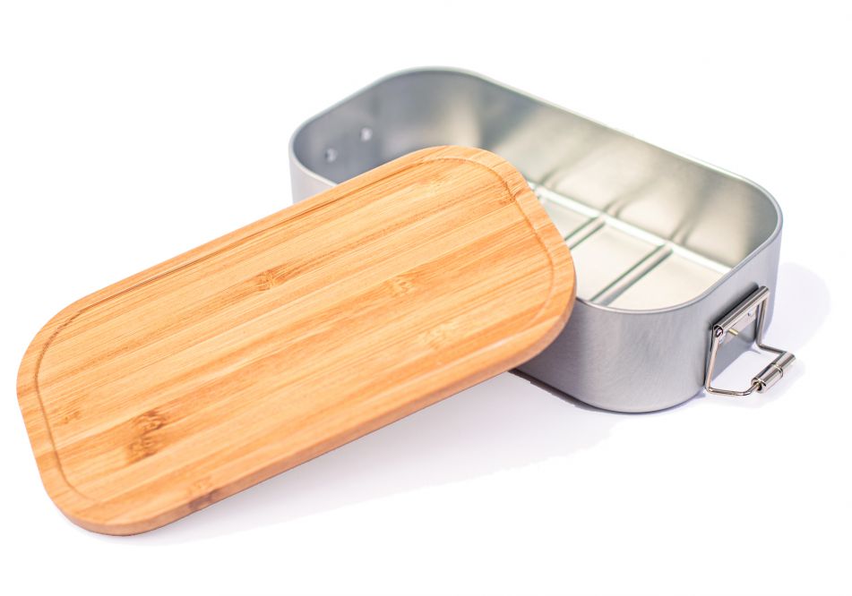 Blikken lunchbox met bamboo