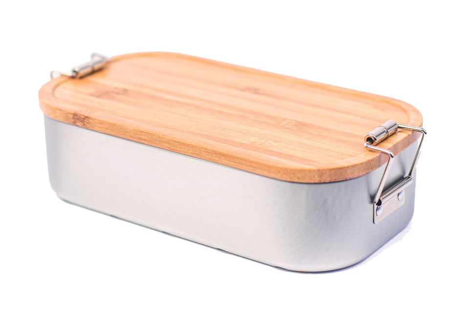Blikken lunchbox met bamboo
