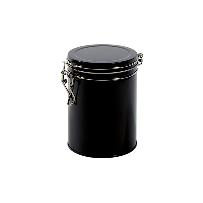 Beugelblik rond zwart (medium) - Ø95x130mm