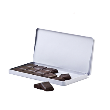 BS2093 Chocolade blik wit met vetvrije inlay