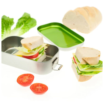 BS2101 Blikken lunchbox groen met lunch